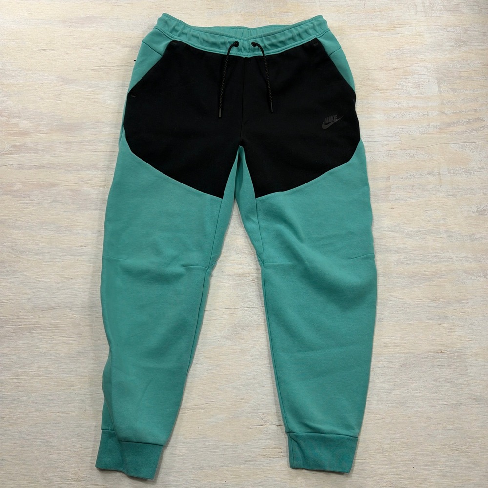 Nike Jogger Pants Tech Fleece CU4495-392 Medium Colorblock Teal Black Mens